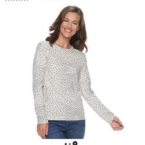 Croft & Barrow Long Sleeve Print  Tee  Size M